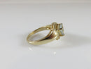 14K Yellow Gold Sky Blue Aquamarine Trillion Cut 3.7 Grams Size 7 Solitaire Ring - Just Stuff I Sell