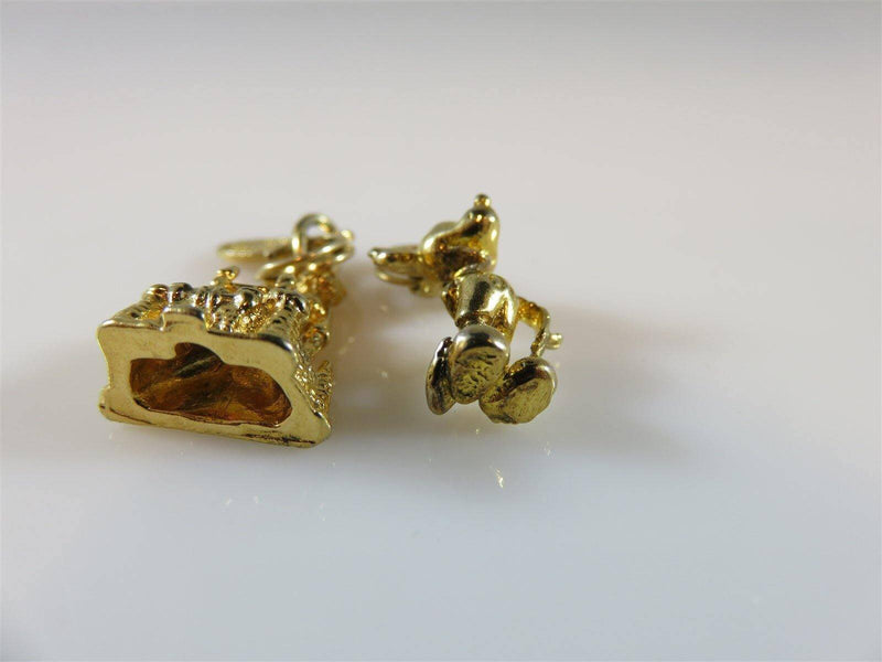 Grouping of Two Gold Tone Walt Disney Charms Marked Sterling Mickey Mouse Castle - Just Stuff I Sell