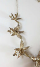 Lovely Antique Artisan 925 Silver Filigree 3D Calla Lily Flower Necklace 17 3/4" - Just Stuff I Sell