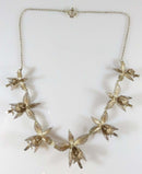 Lovely Antique Artisan 925 Silver Filigree 3D Calla Lily Flower Necklace 17 3/4" - Just Stuff I Sell