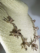 Lovely Antique Artisan 925 Silver Filigree 3D Calla Lily Flower Necklace 17 3/4" - Just Stuff I Sell