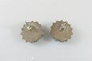 Zuni Sterling Silver Needlepoint Turquoise Earrings Cluster Floral Design Pierced Post - Just Stuff I Sell