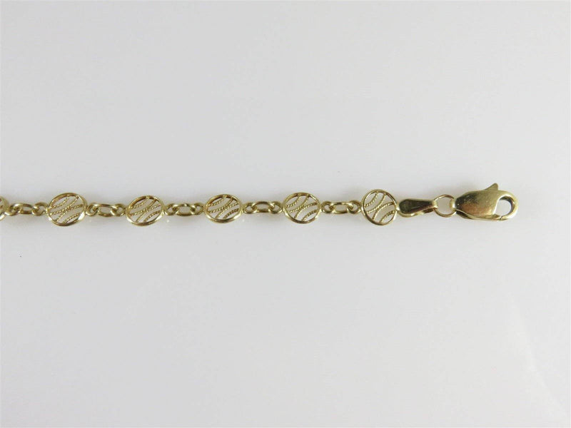 14K Yellow Gold Tennis/Baseball Link Style Bracelet 7 1/4" TL 3.6g - Just Stuff I Sell