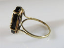 10K Yellow Gold Mid Century Onyx Letter A Initial Ring Size 9 & 3.1 Grams - Just Stuff I Sell