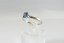 Alternative Wedding Ring 10K White Gold Sky Blue Round Cut Topaz Solitaire Ring - Just Stuff I Sell