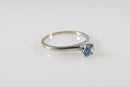 Alternative Wedding Ring 10K White Gold Sky Blue Round Cut Topaz Solitaire Ring - Just Stuff I Sell
