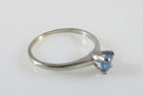 Alternative Wedding Ring 10K White Gold Sky Blue Round Cut Topaz Solitaire Ring - Just Stuff I Sell