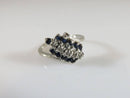 10K White Gold Sapphire & Diamond 2.4 Gram Cluster Ring Size 4.5 Hallmark CTR - Just Stuff I Sell