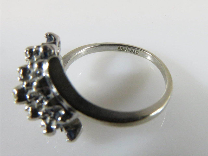 10K White Gold Sapphire & Diamond 2.4 Gram Cluster Ring Size 4.5 Hallmark CTR - Just Stuff I Sell