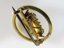 Antique Victorian Era European 15K Yellow Gold Seed Pearl Crown Brooch C Clasp - Just Stuff I Sell