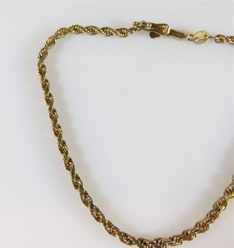7" Rope Chain Style 10K Gold Bracelet 2.13mm Barrel Clasp 3.1 Grams - Just Stuff I Sell