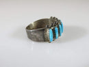 Zuni Sterling Silver Needlepoint Turquoise Ring Size 4.75 Signed G. ACQUE - Just Stuff I Sell