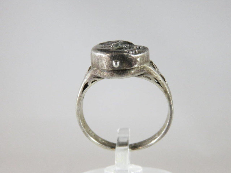 Peter Stone Moon & Stars Sterling Silver Poison Ring Size 7.75 - Just Stuff I Sell