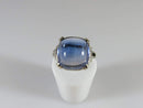 14K White Gold Sugarloaf Blue Sapphire & Topaz Art Deco Inspired Ring Size 4 - Just Stuff I Sell