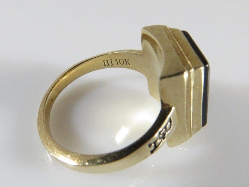 10K Yellow Gold Campbell University BA Class Ring Engraved Onyx 8.1 Gram Sz 8.25 - Just Stuff I Sell