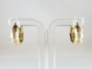 Classic 12K Yellow & Pink Leaves Black Hills Gold Coleman Co Hoop Earrings - Just Stuff I Sell