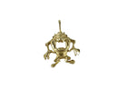 14K Yellow Gold Tasmanian Devil Warner Brothers Taz Pendant Etched Acid Washed — Charms & Pendants • 14K, Gold — front view