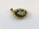 14K Yellow Gold Panda Pendant Green Nephrite Jade Accented Wire Wrapped Pendant - Just Stuff I Sell