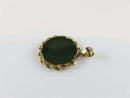 14K Yellow Gold Panda Pendant Green Nephrite Jade Accented Wire Wrapped Pendant - Just Stuff I Sell