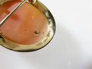 Nice Vintage 14K Yellow Gold Diamond Accented Carved Shell Cameo Pendant Brooch - Just Stuff I Sell