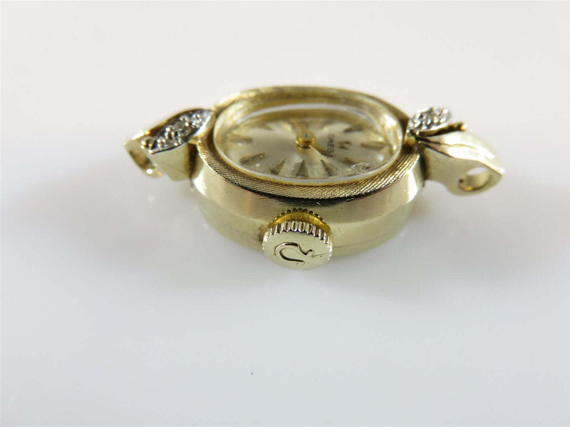Circa 1964 Women's 14K Yellow Gold Omega Diamond Accented Cocktail Watch Running - Just Stuff I Sell