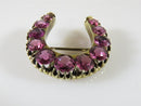 Stunning 14K Gold 3.8 TCW 11 Natural Pink Tourmaline Victorian Era Horseshoe Pin - Just Stuff I Sell