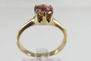 14K Gold Salmon Pink Tourmaline Solitaire Alternative Engagement Ring Size 5 - Just Stuff I Sell