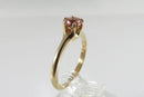 14K Gold Salmon Pink Tourmaline Solitaire Alternative Engagement Ring Size 5 - Just Stuff I Sell