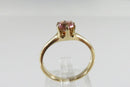 14K Gold Salmon Pink Tourmaline Solitaire Alternative Engagement Ring Size 5 - Just Stuff I Sell