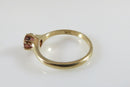 14K Gold Salmon Pink Tourmaline Solitaire Alternative Engagement Ring Size 5 - Just Stuff I Sell
