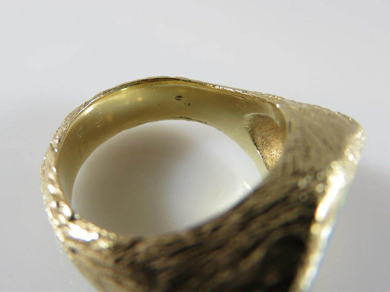 Australian Opal Ring Fabulous & Heavy 14K Yellow Gold 18mm x 9mm Oval Size 5.25 - Just Stuff I Sell