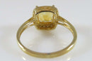 14K Yellow Gold Mexico Princess Cut Citrine Diamond Halo Ring Women's Size 9.75 - Just Stuff I Sell