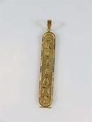 Egyptian Hieroglyph Cartouche Brittany 14K Solid Yellow Gold 2 1/4" 2.8 Grams - Just Stuff I Sell