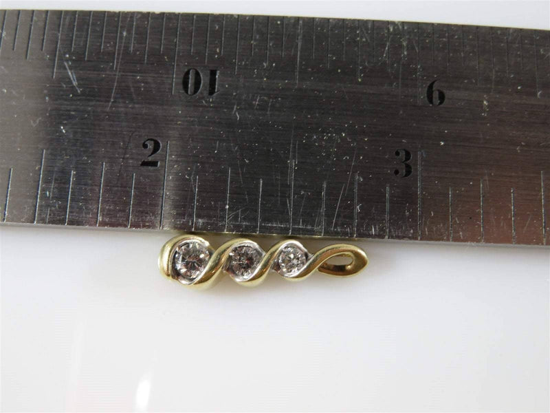 10K Yellow Gold 3 Diamond Journey Pendant 3.35mm, 2.72mm & 2.52mm - Just Stuff I Sell