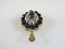 Solid 14K Yellow Gold Diamond And Blue Spinel Cluster Pendant 1.8 Grams - Just Stuff I Sell