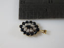 Solid 14K Yellow Gold Diamond And Blue Spinel Cluster Pendant 1.8 Grams - Just Stuff I Sell