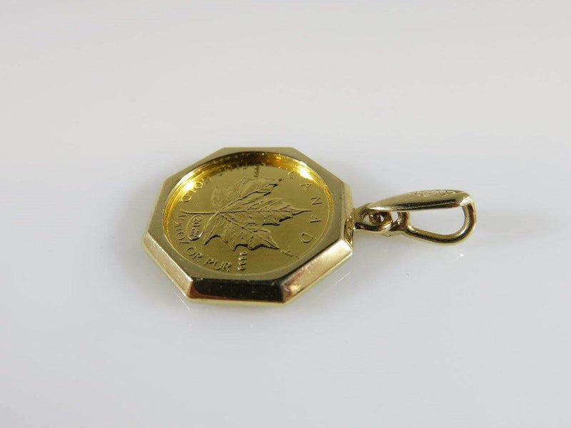 1/20 .999 Oz Gold Canadian Dollar 20 Year Anniversary 18K Yellow Gold Pendant - Just Stuff I Sell