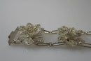 Beautiful Antique & Unique 7 1/2" Solid 980 Silver 3 D Flower Bracelet - Just Stuff I Sell