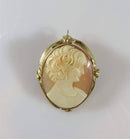 Lovely Vintage 14K Yellow Gold Carved Cameo Brooch & Pendant Signed LL 6.2 grams - Just Stuff I Sell