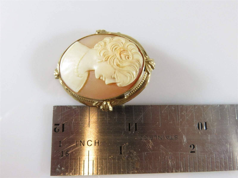Lovely Vintage 14K Yellow Gold Carved Cameo Brooch & Pendant Signed LL 6.2 grams - Just Stuff I Sell