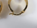 14K Gold Greek Key Oval Hollow Body Rose Colored Hoop Earrings 2.8 Grams - Just Stuff I Sell