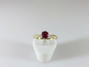 9K Yellow Gold 4.45mm Round Cut Pink Sapphire Alternative Wedding Ring Size 7.5 - Just Stuff I Sell