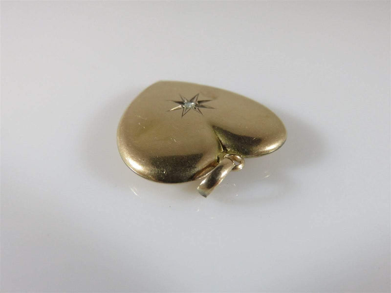 Victorian 10K Yellow Gold 4 gram Rough Cut Diamond Heart Pendant Charm - Just Stuff I Sell