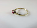 9K Yellow Gold 4.45mm Round Cut Pink Sapphire Alternative Wedding Ring Size 7.5 - Just Stuff I Sell