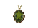 10K Yellow Gold 11.91 Carat Oval Cut Green Stone Pendant 4.7 Grams TW - Just Stuff I Sell