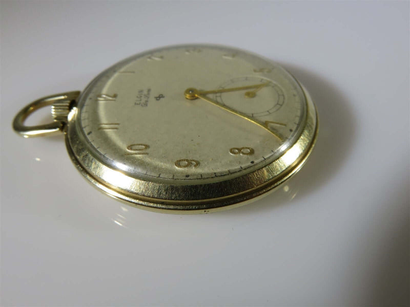 Elgin DeLuxe 1946 14S 17 Jewels Model 5 Open Face Pendant Wind Pocket Watch - Just Stuff I Sell