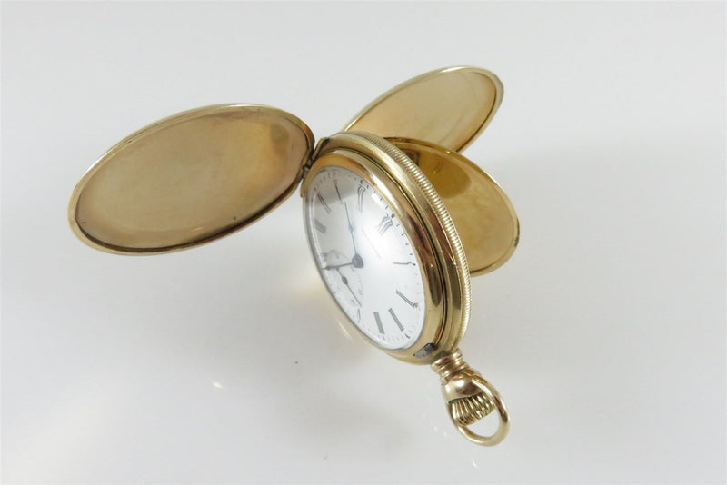 Waltham 1890 Seaside Pocket Watch 6S 15 Jewel Double Hunter Cashier Case - Just Stuff I Sell