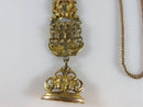 Gold Washed Lions Head Pocket Watch Chain & Watch Fob - Just Stuff I Sell