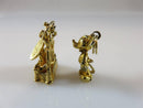 Grouping of Two Gold Tone Walt Disney Charms Marked Sterling Mickey Mouse Castle - Just Stuff I Sell