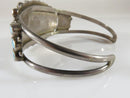 Nice Used Coral & Turquoise Cluster Cuff Sterling Silver Navajo Louise Morgan - Just Stuff I Sell